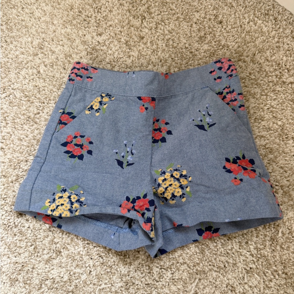 Janie and Jack Blue Floral High Waist Shorts
